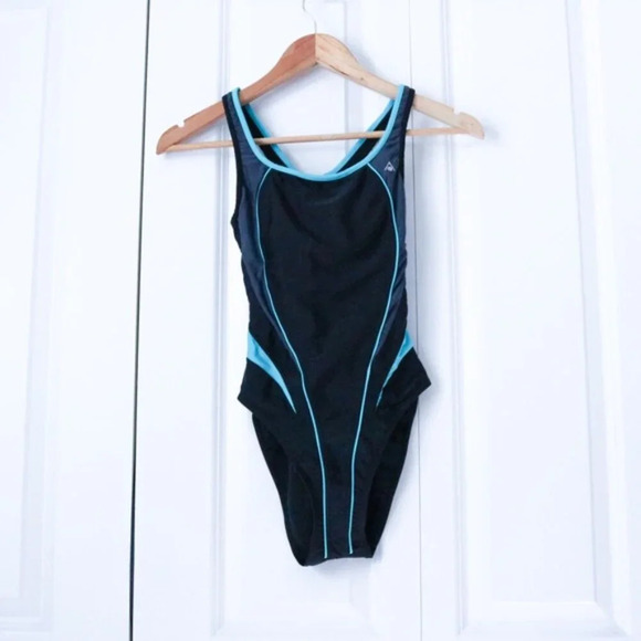 Aqua Sphere Black & Turquoise One Piece Lima Swimsuit - Picture 2 of 5